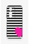Redmi 15 5g Compatible Striped Heart Pattern Silicone Case - 2