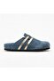 Mc401-Sue Indigo Genuine Suede Leather Modular Velcro Striped Unisex Orthopedic Cork Sole Sabo Slippers - 3