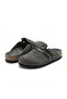 Mc401-Sue Smoked Genuine Suede Leather Modular Velcro Striped Unisex Orthopedic Cork Sole Sabo Slippers - 6