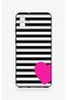Samsung A04 Compatible Striped Heart Pattern Silicone Case - 2