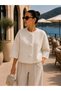 Women's Oversize Knitwear Jacket-Looking Cardigan – Stylish Sporty Casual Short Length with Thin Sleeves