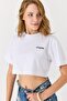 Women's Crew Neck Crop Blouse White - 4