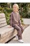 Girl's Bowknot Tracksuit Set for Ages 6-9 - Beige
