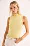 Women's Stand Collar Sleeveless Blouse Yellow - 4