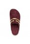 Mc401-Sue Burgundy Genuine Suede Leather Modular Velcro Striped Unisex Orthopedic Cork Sole Sabo Slippers - 4