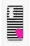 Oppo Reno 11F Compatible Striped Heart Pattern Silicone Case - 3