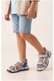Boys' Sandals, Open Front, Easy to Wear, Velcro, Orthopedic Sole, Flexible Slippers - 4