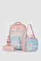 Kids Premium School Bag Set 3-Piece Primary School Middle School Backpack Thermal Lunch Bag Pencil Case Pink 51983