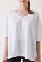 Women's V-Neck Oversize Casual Tshirt White - 4