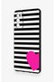Samsung S20Fe Compatible Striped Heart Pattern Silicone Case - 4