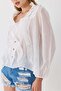 Women's V-Neck Ruffle Detailed Blouse White - 4