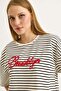 Line Pattern Bicycles Collared Crop Tshirt White - 5