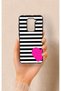 Redmi Note 9 Compatible Striped Heart Pattern Silicone Case