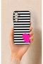 Samsung A24 Compatible Striped Heart Patterned Silicone Case