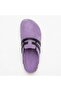 Mc401-Sue Lilac Genuine Suede Leather Modular Velcro Striped Unisex Orthopedic Cork Sole Sabo Slippers - 7
