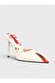 Women's summer 11cm thin heeled slippers - 574 0642-26 - white patent leather - 2