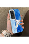 Vivo Y31/Y21D Compatible Cute White Cat Pattern Acrylic Back Silicone Edge Phone Case - 2