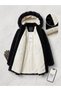 Girl's Inflatable Coat with Fur, Detachable Hood, and Zipper - 2