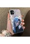iPhone 12/12 Pro Compatible Blue Haired Anime Girl Patterned Acrylic Back Silicone Edge Phone Case - 2
