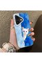 iPhone 17 Compatible Cute White Cat Pattern Acrylic Back Silicone Edge Phone Case - 2