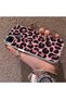 Realme C15/C25/C25S Compatible Pink Back Black Leopard Pattern Acrylic Back Silicone Edge Phone Case - 3