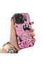 Tecno Spark 40C Compatible Pink Horror Movie Mask Patterned Acrylic Back Silicone Edge Phone Case