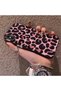 iPhone X/Xs Compatible Pink Back Black Leopard Pattern Acrylic Back Silicone Edge Phone Case - 3