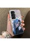 Samsung Galaxy S25 Compatible Blue Haired Anime Girl Patterned Acrylic Back Silicone Edge Phone Case - 2