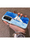 Samsung Galaxy S23 Compatible Cute White Cat Pattern Acrylic Back Silicone Edge Phone Case - 3