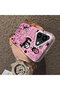 iPhone 16 Plus Compatible Pink Horror Movie Mask Patterned Acrylic Back Silicone Edge Phone Case - 4