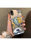 iPhone Xr Compatible Sun-Moon Eye and Wave Butterfly Pattern Acrylic Back Silicone Edge Phone Case - 2