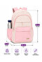 Beige Powder Middle School High School Backpack with 15.6 Laptop Compartment 9105 Daily Backpack - 5