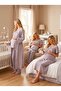 New Season Gray Muslin Fabric Design with Easy Breastfeeding Feature Short Sleeve 100% Cotton Maternity Nightgown Pajama Set - 3