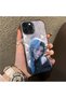 iPhone 15 Pro Max Compatible Blue Haired Anime Girl Patterned Acrylic Back Silicone Edge Phone Case - 3