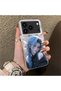 iPhone 17 Pro Compatible Blue Haired Anime Girl Patterned Acrylic Back Silicone Edge Phone Case - 2