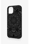 iPhone 15 Compatible Black and White Mandala Pattern Silicone Case - 4