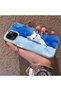 iPhone 15 Compatible Cute White Cat Pattern Acrylic Back Silicone Edge Phone Case - 4