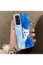 Samsung Galaxy A15 4G/5G Compatible Cute White Cat Pattern Acrylic Back Silicone Edge Phone Case - 2