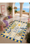 Aura La Dolce Vita Written Summer Themed Woven Base Decorative Carpet Aura4088