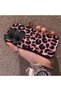 Xiaomi Redmi 13/13X Compatible Pink Back Black Leopard Pattern Acrylic Back Silicone Edge Phone Case - 3
