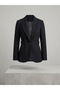Side Belt Detailed Single Button Double Breasted Collar Stylish Blazer Jacket 4169 - 5