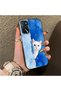 Oppo A54S Compatible Cute White Cat Pattern Acrylic Back Silicone Edge Phone Case - 2