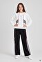 Black Girls' Striped Sweatshirt Wide Leg Tracksuit Set 24680 - 3