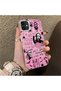 iPhone 12 Mini Compatible Pink Horror Movie Mask Patterned Acrylic Back Silicone Edge Phone Case - 2