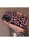 Samsung Galaxy A36/A56 Compatible Pink Back Black Leopard Pattern Acrylic Back Silicone Edge Phone Case - 3