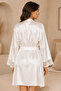 Women's Ecru Satin Nightgown and Robe 2-Piece Set – Stylish Home Wear - 3