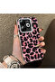 Tecno Spark 20 Compatible Pink Back Black Leopard Pattern Acrylic Back Silicone Edge Phone Case - 2