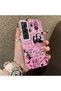 Realme C65 4g Compatible Pink Horror Movie Mask Patterned Acrylic Back Silicone Edge Phone Case - 2