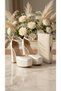 Women's Platform Thick Heeled Bridal Shoes and Pearl Embellished Evening Dress Bag Combination Set