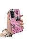 Realme C75 4g Compatible Pink Horror Movie Mask Patterned Acrylic Back Silicone Edge Phone Case